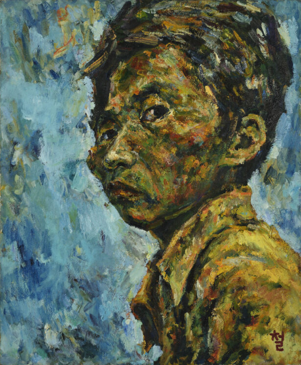 Kwun Suncheol, 자화상 Self-portrait, 1974-1984, Oil on canvas, 60.6 x 50.5cm