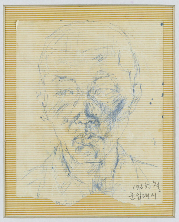 Kwun Suncheol, 자화상 Self-portrait, 1965, Ink on paper, 22 x 17.5cm
