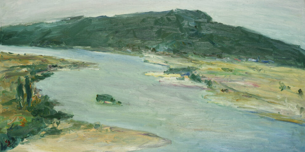 Kwun Suncheol, 낙동 화원-오후 Nakdong River Hwawon-Afternoon, 1999, Oil on canvas, 60 x 120cm