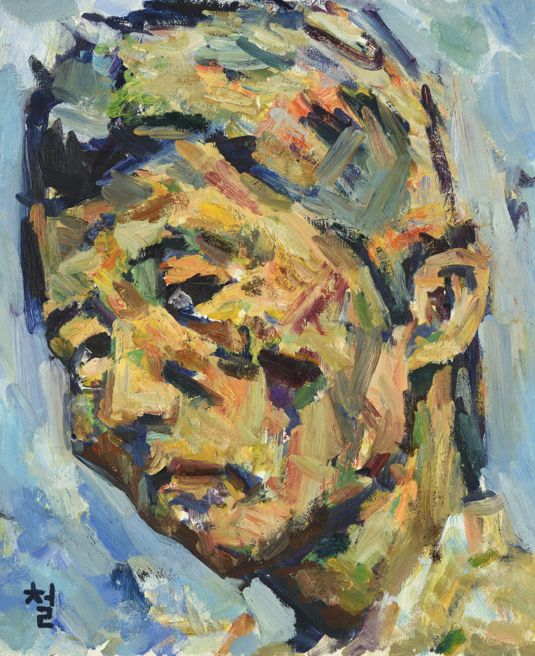 Kwun Suncheol, 자화상 Self-portrait, 1975-1984, Oil on canvas, 45 x 38cm